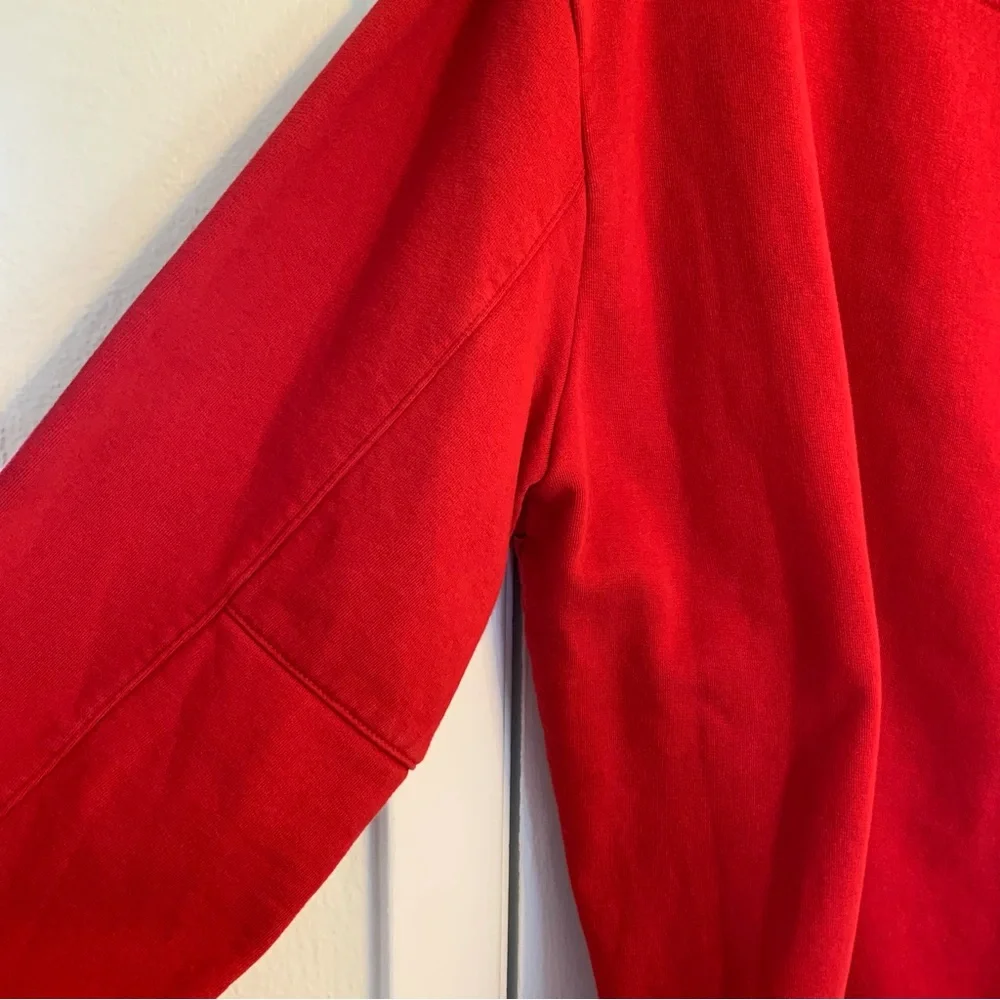 Lacoste Men's Sport Oversized Croc Brushed Fleece Crewneck Sweatshirt Red Medium
